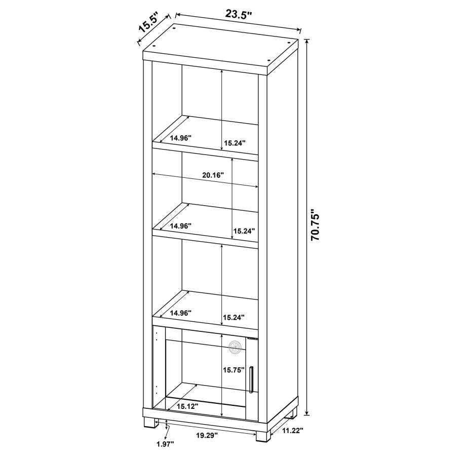 Sachin 3-shelf Engineered Wood Media Tower Distressed Pine