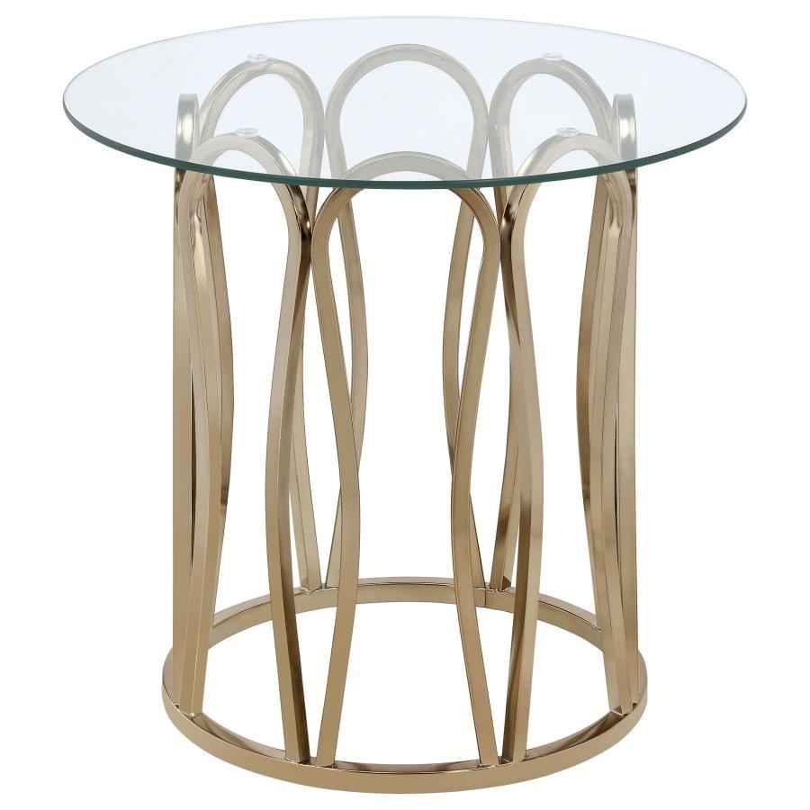 Monett 3-piece Coffee and End Table Set Chocolate Chrome