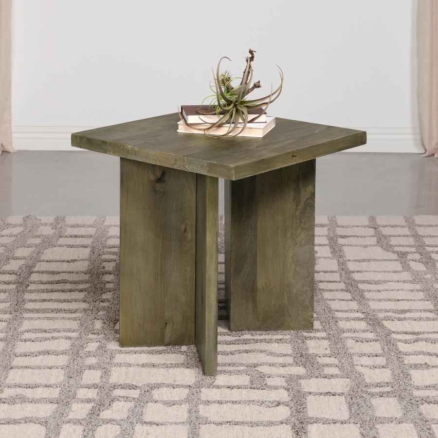 Andando Square Solid Wood End Table Mango Brown - Home & Sleep Outlet