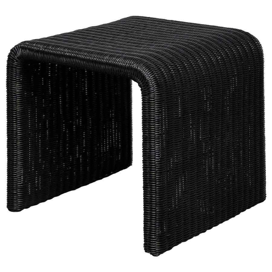 Cahya Woven Rattan Square End Table Black - Home & Sleep Outlet