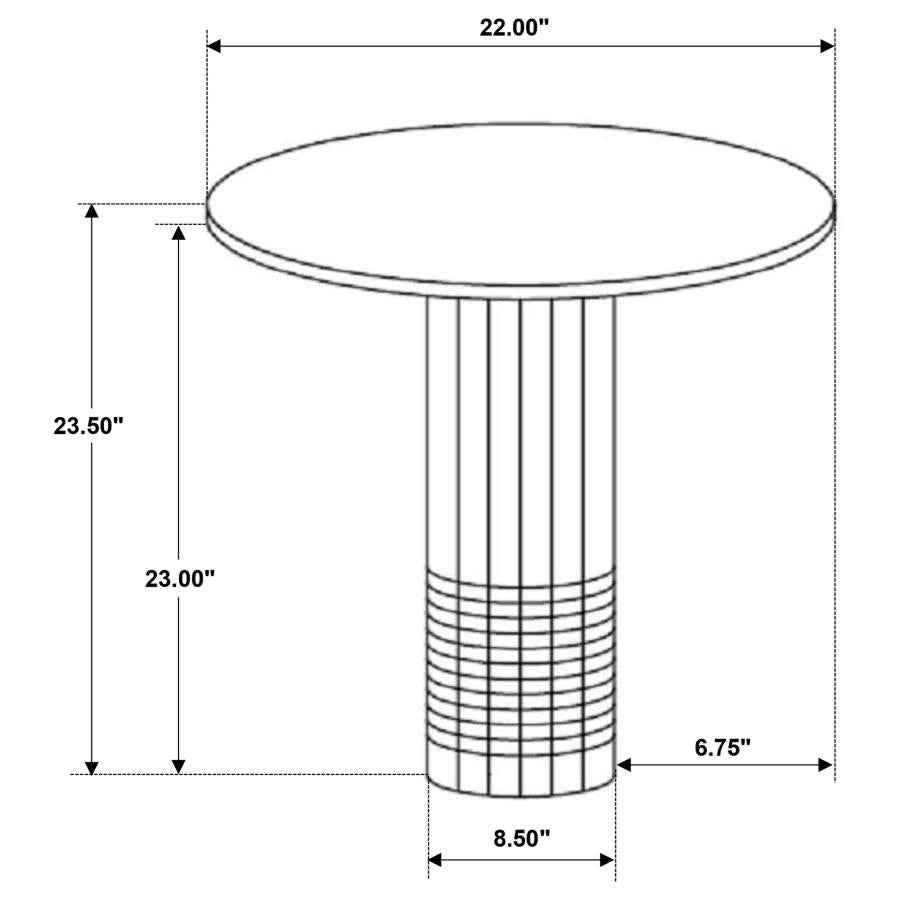 Astoria Round Genuine Marble Side End Table White - Home & Sleep Outlet