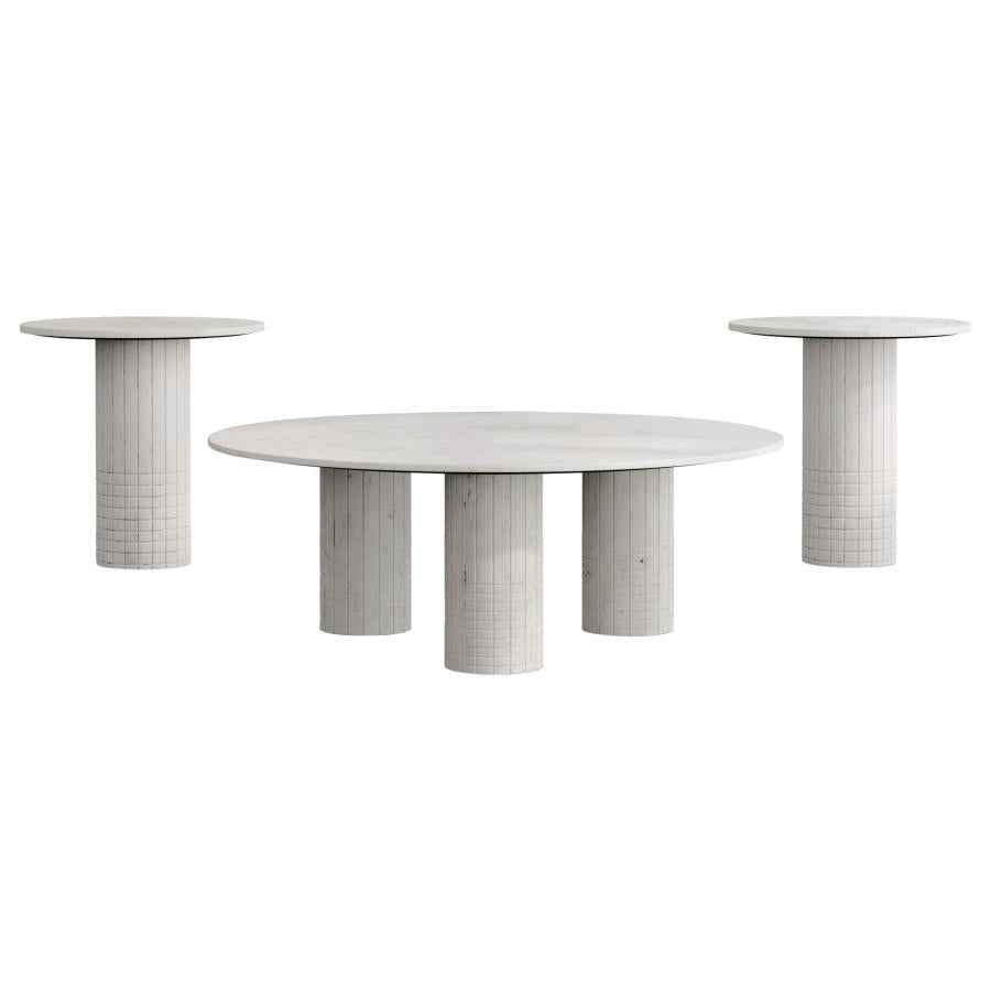 Astoria 3-piece Marble Coffee and End Table Set White - Home & Sleep Outlet