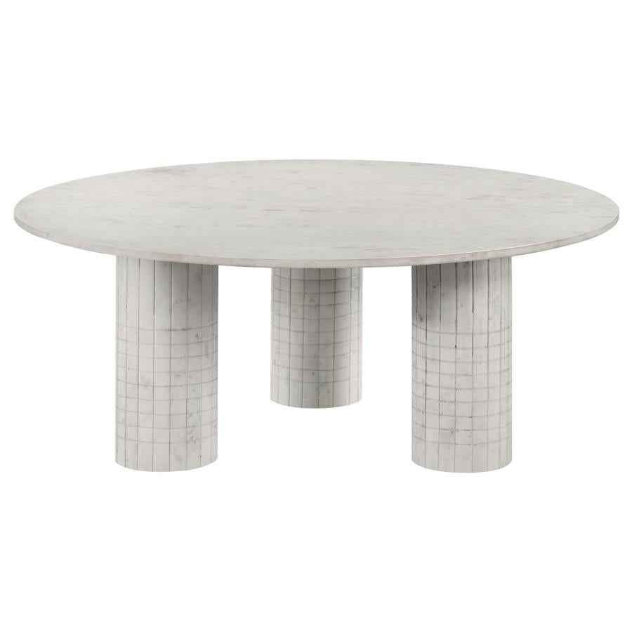 Astoria Round Genuine Marble Coffee Table White - Home & Sleep Outlet