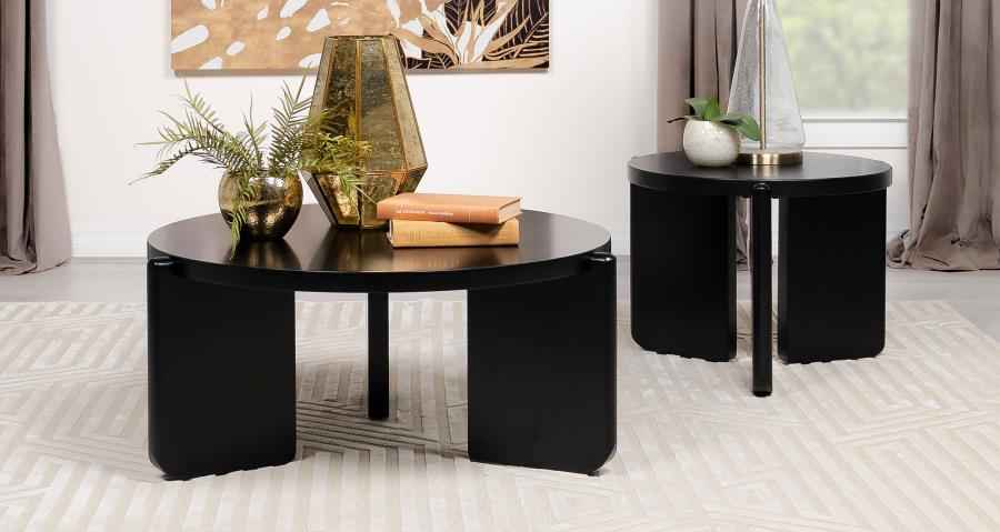 Cordova 2-piece Solid Wood Coffee and End Table Set Black - Home & Sleep Outlet