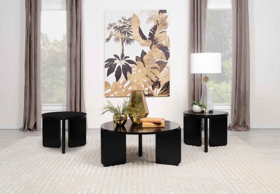 Cordova 3-piece Solid Wood Coffee and End Table Set Black - Home & Sleep Outlet