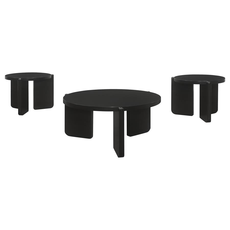 Cordova 3-piece Solid Wood Coffee and End Table Set Black - Home & Sleep Outlet