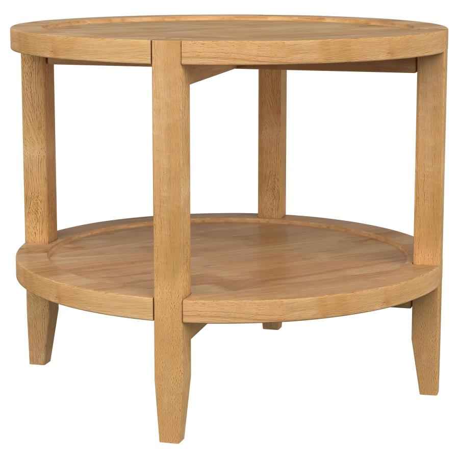 Camillo 3-piece Round Coffee and End Table Set Maple - Home & Sleep Outlet