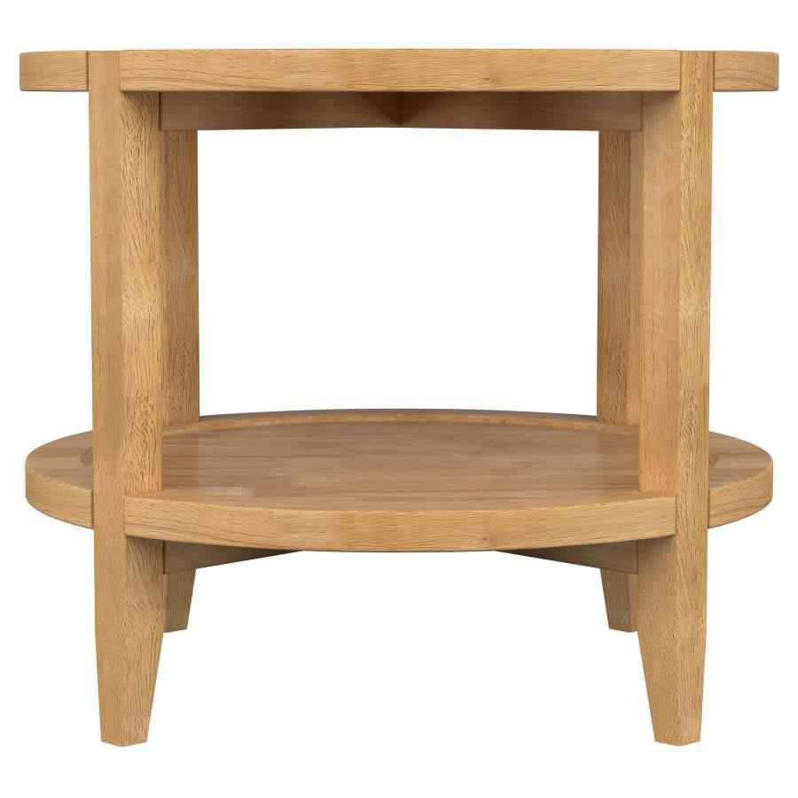 Camillo 3-piece Round Coffee and End Table Set Maple - Home & Sleep Outlet