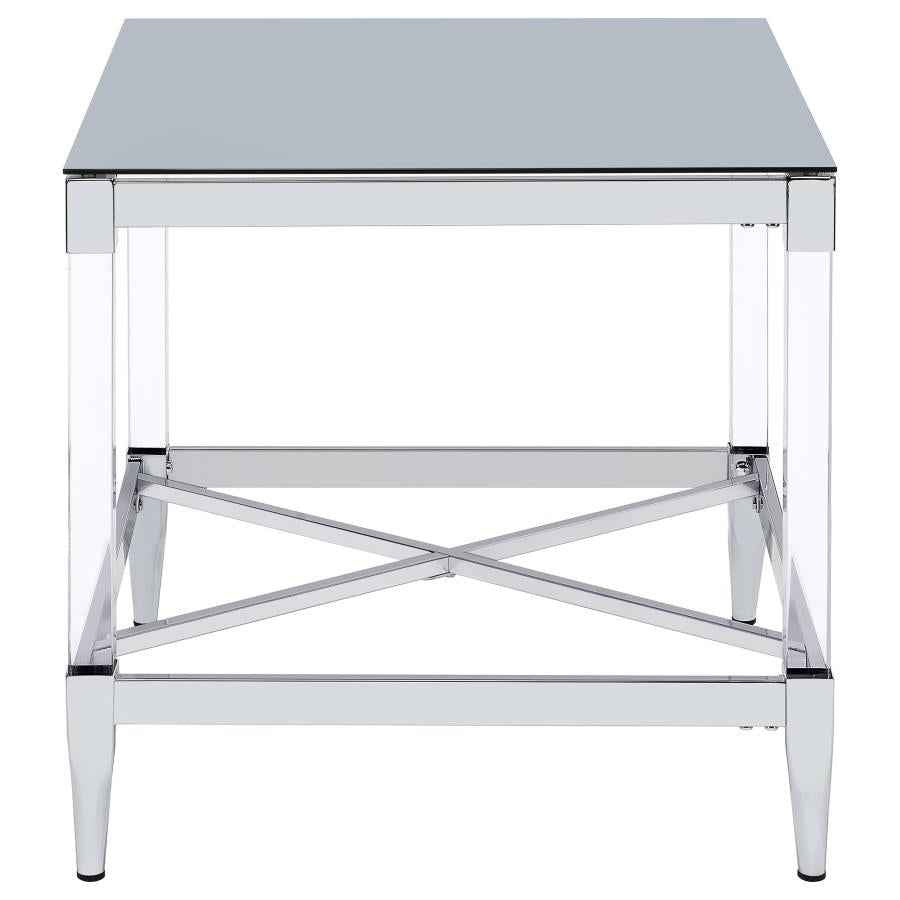 Lindley 2-piece Square Coffee and End Table Set Chrome