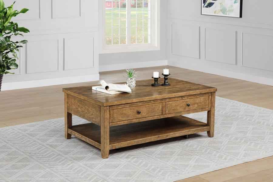 Payne 48-inch Mobile Lift Top Coffee Table Distressed Brown