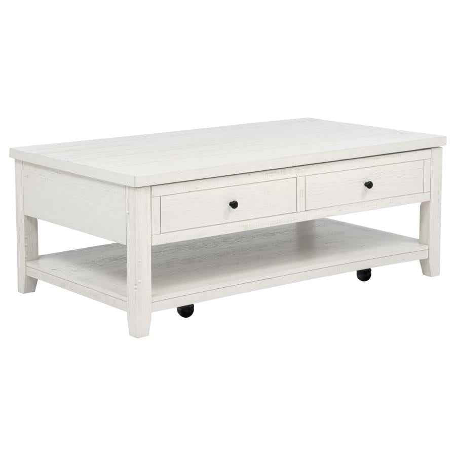 Payne 48-inch Mobile Lift Top Coffee Table Distressed White