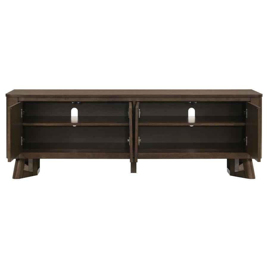 Trotter 71-inch 4-Door Wood TV Stand Media Console Brown
