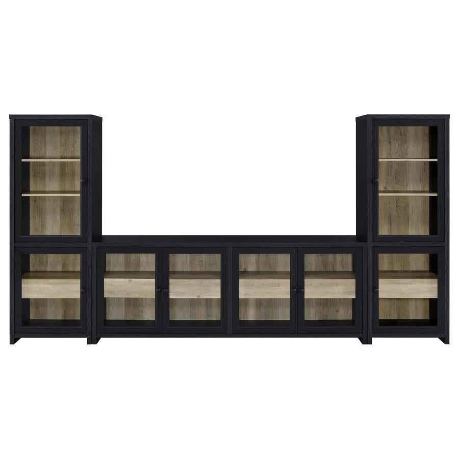 Denison 3-piece Entertainment Center 79-inch TV Stand Black