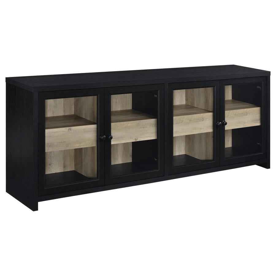 Denison 3-piece Entertainment Center 79-inch TV Stand Black