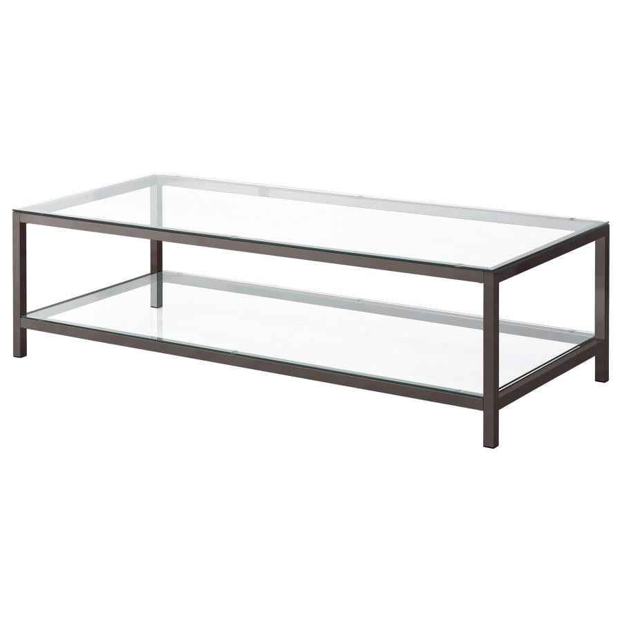 Trini 2-piece Coffee and End Table Set Black Nickel