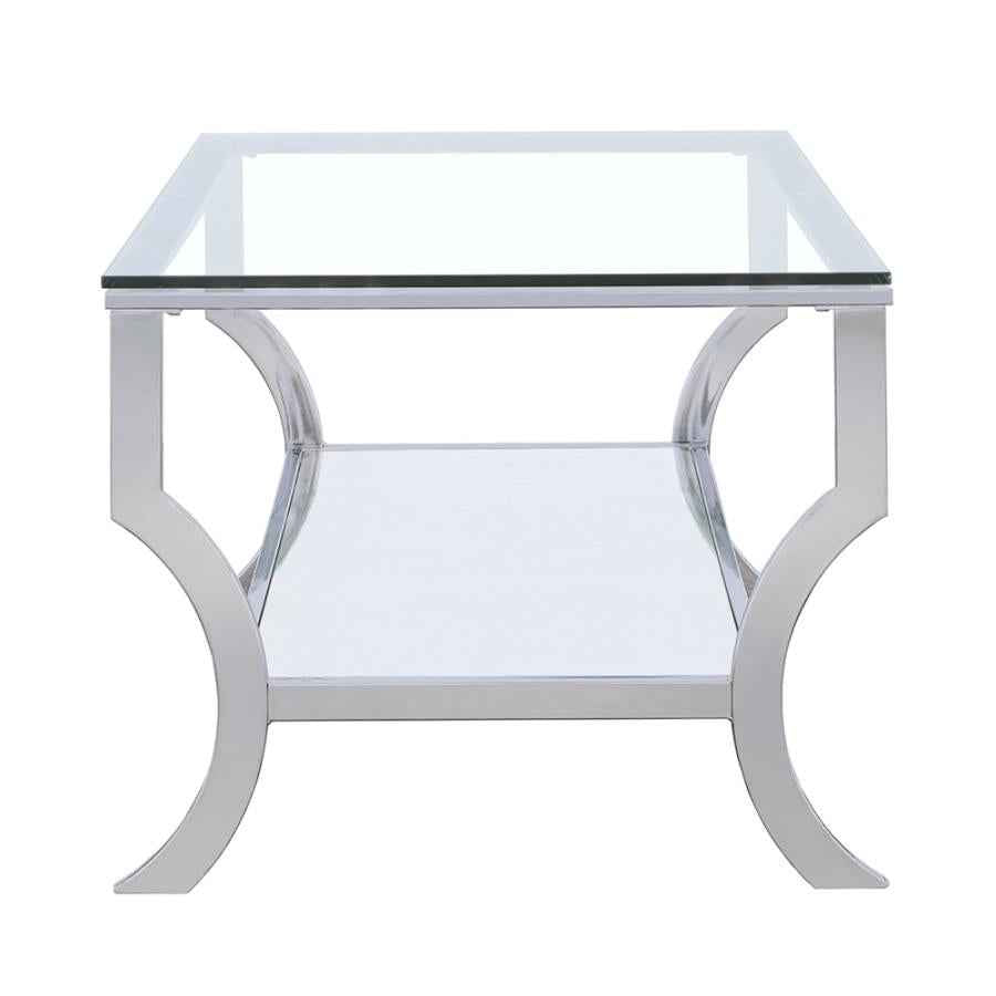 Saide Rectangular Glass Top Coffee Table Chrome