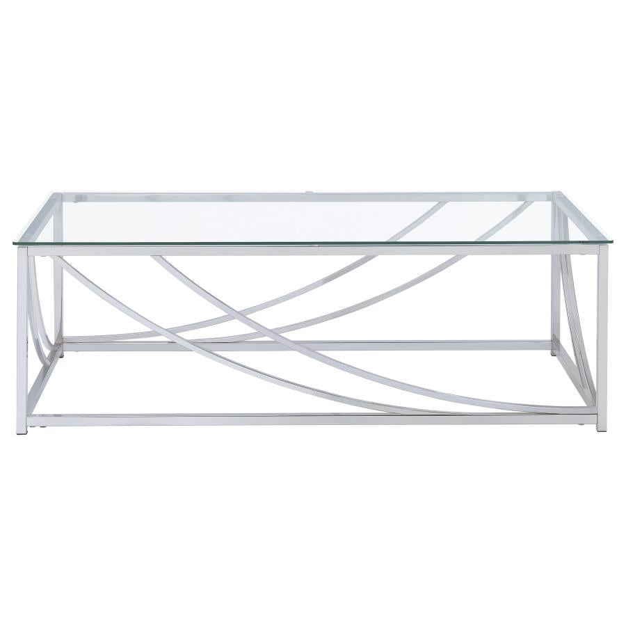 Lille 2-piece Glass Top Coffee And End Table Set Chrome