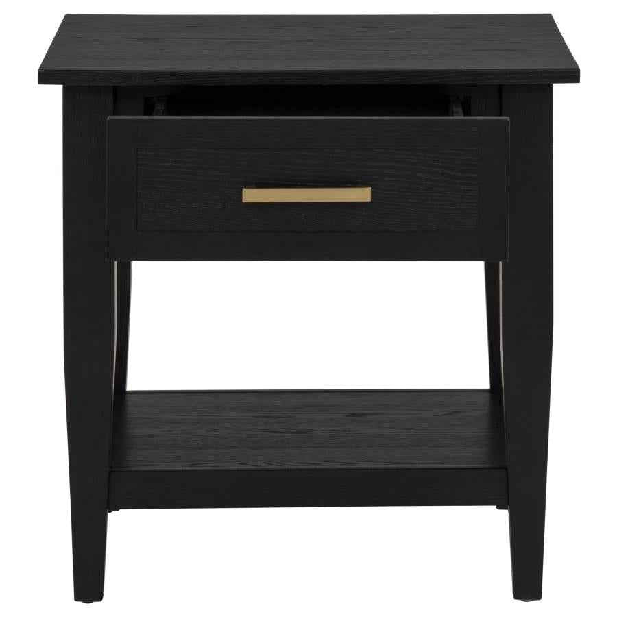 Lindenton 1-drawer Wood Occasional Side End Table Black