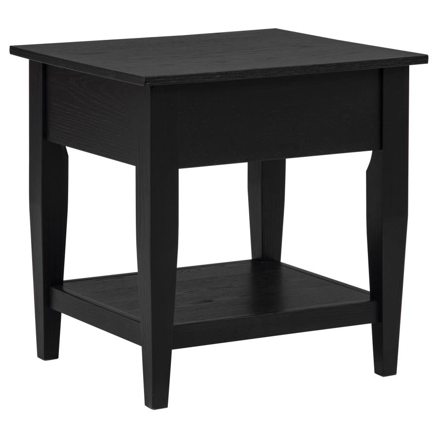 Lindenton 1-drawer Wood Occasional Side End Table Black