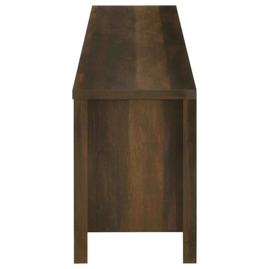 Carey 79-inch TV Stand Fireplace Media Console Dark Pine