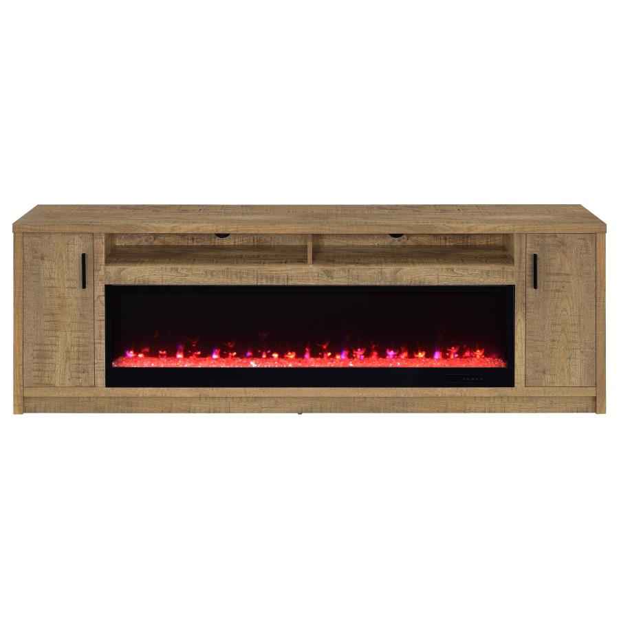 Eddy 79-inch 2-door TV Stand Fireplace Media Console Mango