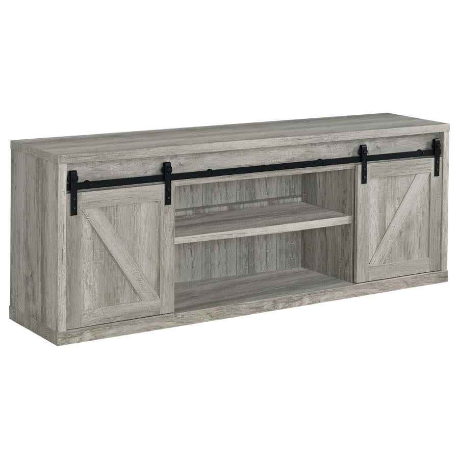 Brockton 2-door Engineered Wood 71-inch TV Stand Grey Driftwood - Home & Sleep Outlet