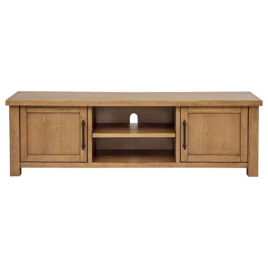 Beasley 2-Door 71-Inch Wood TV Stand Media Console Golden Oak - Home & Sleep Outlet