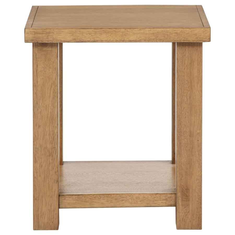 Beasley Square Wood End Side Table With Shelf Golden Oak - Home & Sleep Outlet