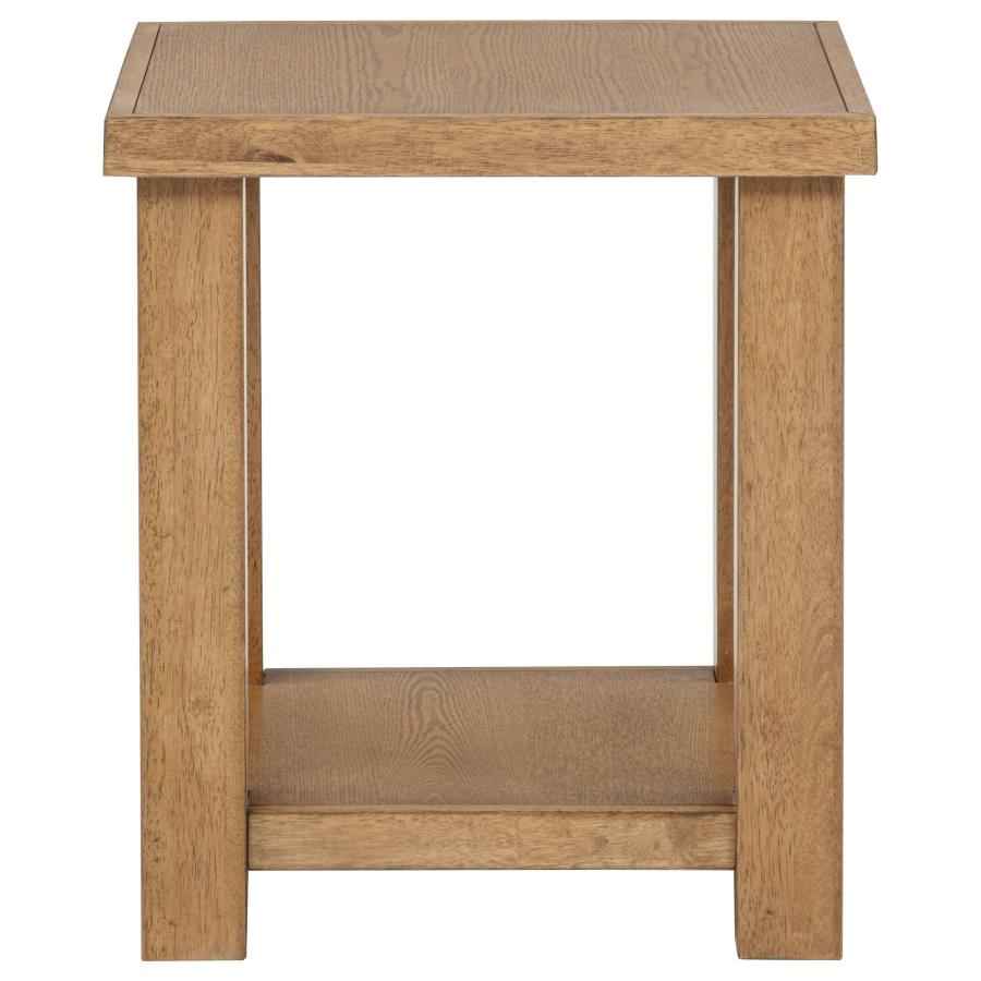 Beasley Square Wood End Side Table With Shelf Golden Oak - Home & Sleep Outlet