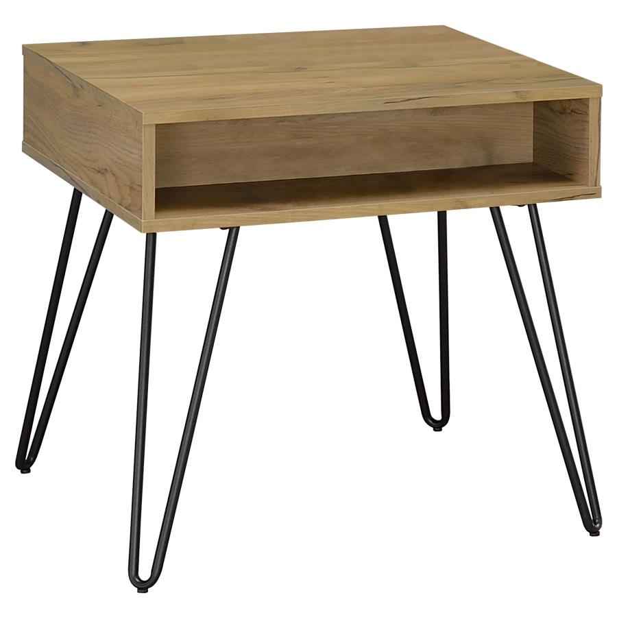 Fanning Engineered Wood Side End Table Golden Oak - Home & Sleep Outlet