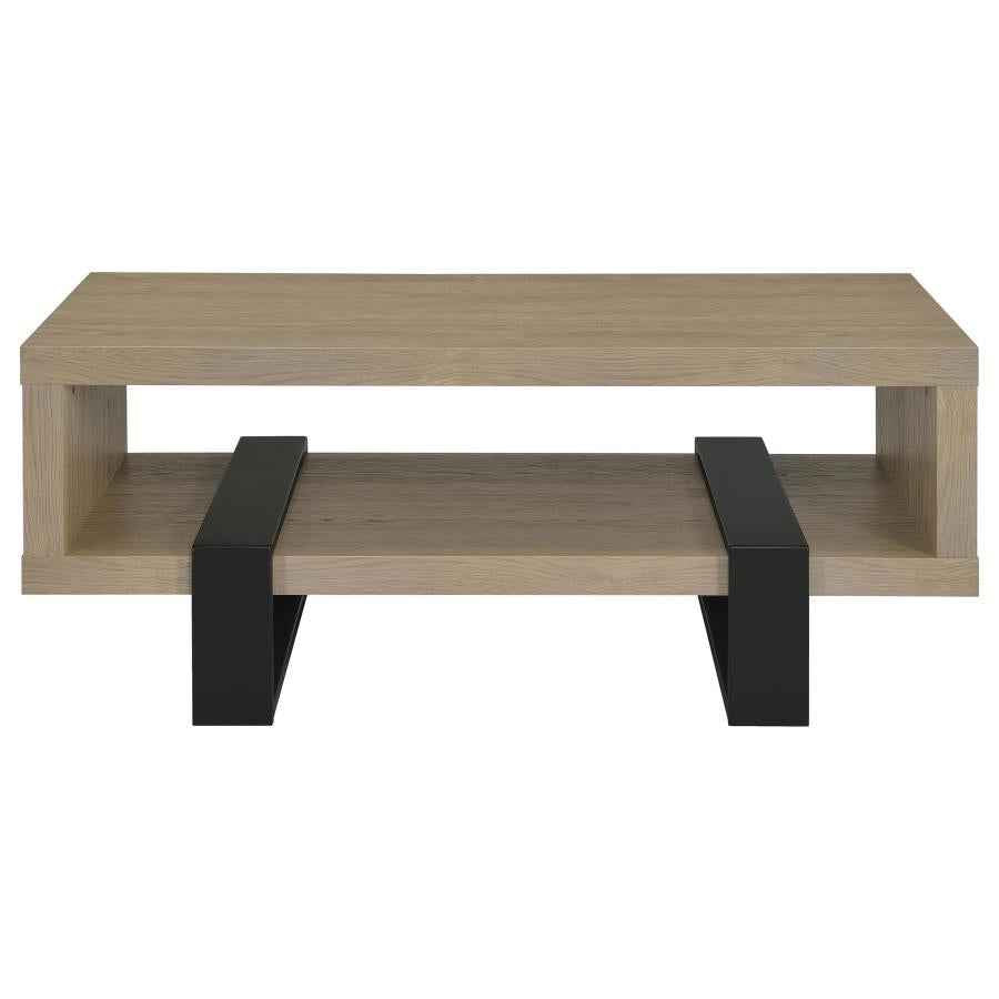 Dinard Engineered Wood Cocktail Coffee Table Latte - Home & Sleep Outlet