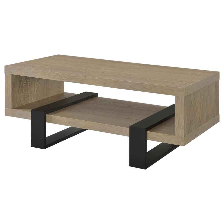 Dinard Engineered Wood Cocktail Coffee Table Latte - Home & Sleep Outlet