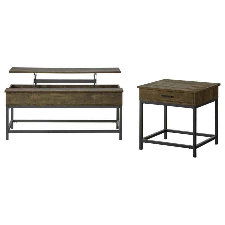 Byers 2-piece Lift Top Coffee and End Table Set Brown Oak - Home & Sleep Outlet