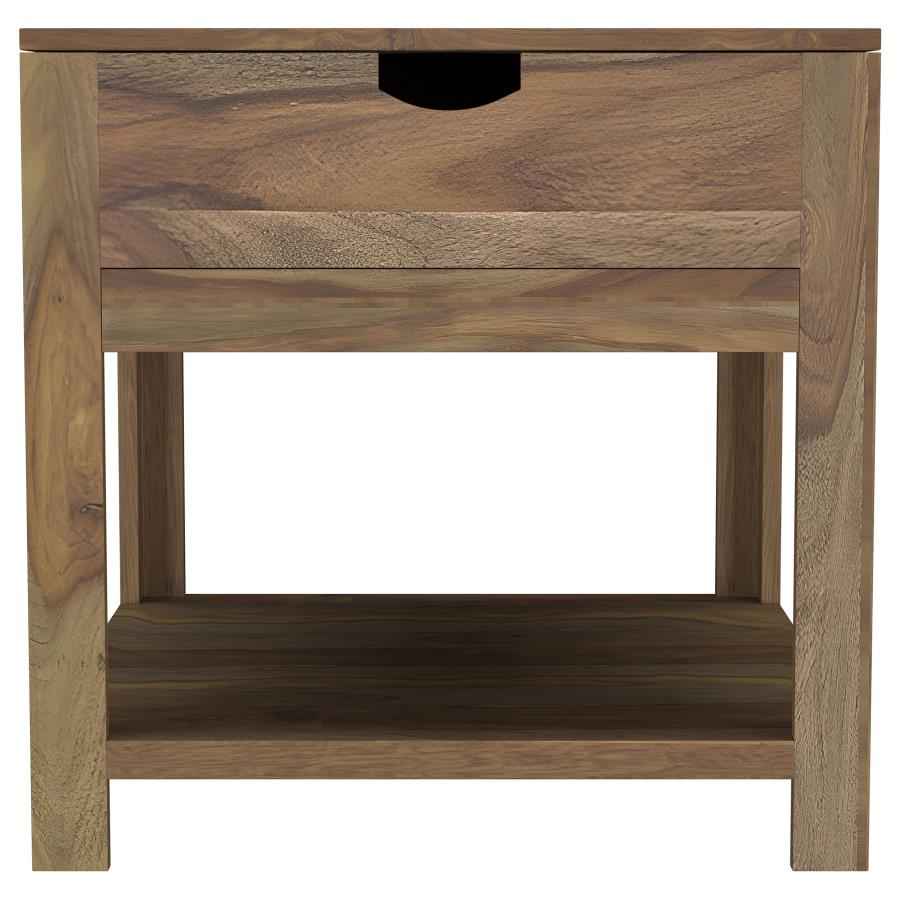 Esther 1-drawer Solid Wood Side End Table Natural Sheesham - Home & Sleep Outlet