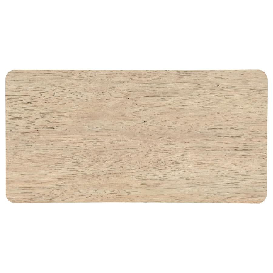 Marcelo Wood Coffee Table with 2 Drawers and Shelf Light Elm