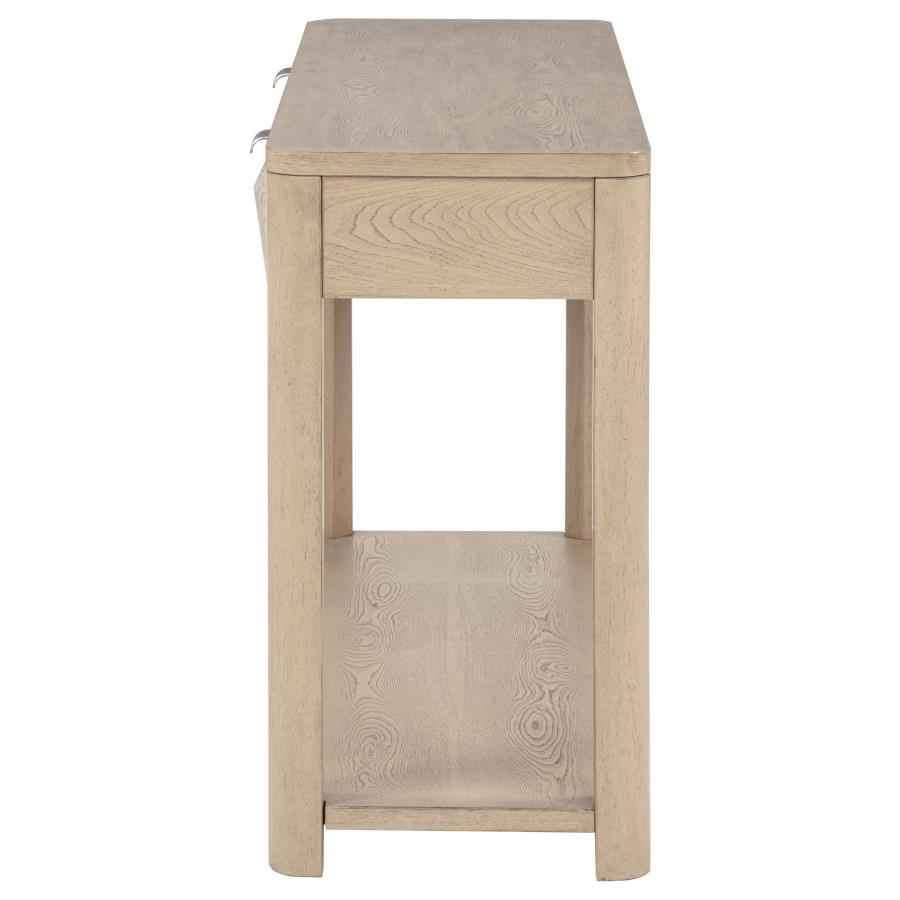 Marcelo Sofa Console Table with 2 Drawers and Shelf Light Elm