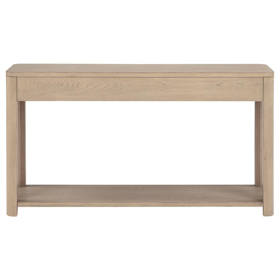 Marcelo Sofa Console Table with 2 Drawers and Shelf Light Elm