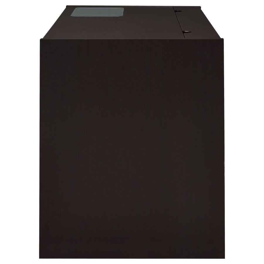 Halston 47-inch 2-drawer Office Desk with Cabinet Cappuccino
