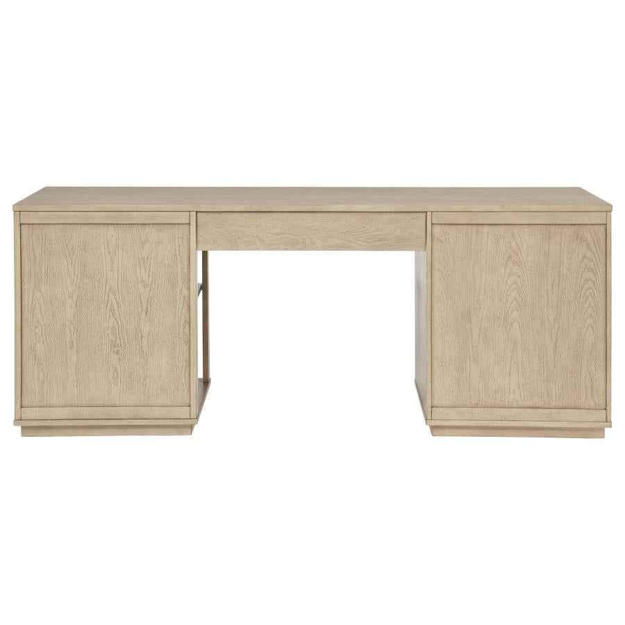 Harkes 75-inch 3-drawer Computer Desk with Adjustable Shelf Light Elm