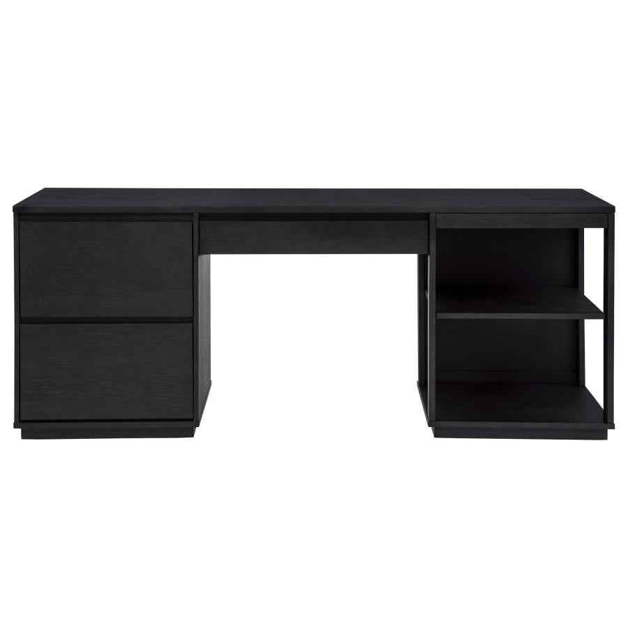 Harkes 75-inch 3-drawer Computer Desk with Adjustable Shelf Coffee Bean