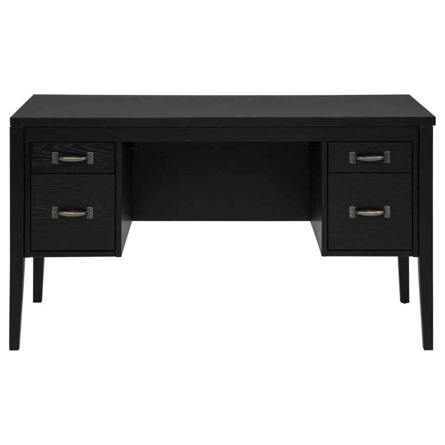 Graham 54-inch 4-drawer Double Pedestal Lift Top Computer Desk Black