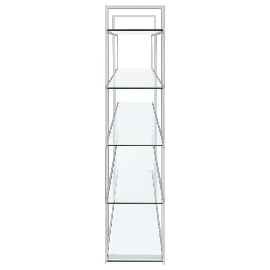 Elmer 63-inch 5-shelf Bookshelf Clear and Chrome