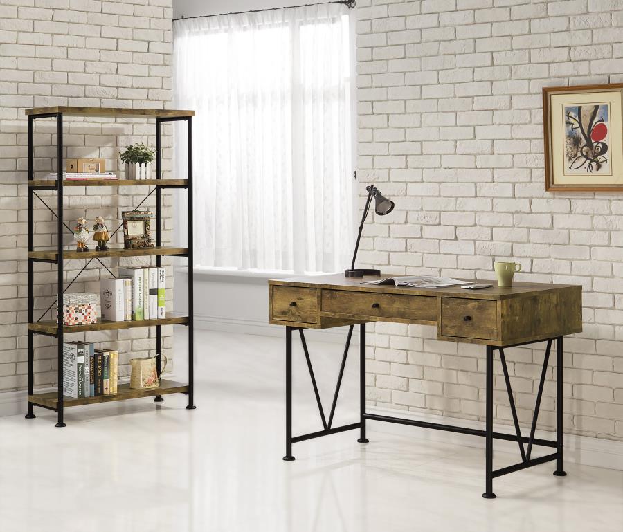 Analiese 63-inch 4-shelf Bookshelf Rustic Nutmeg
