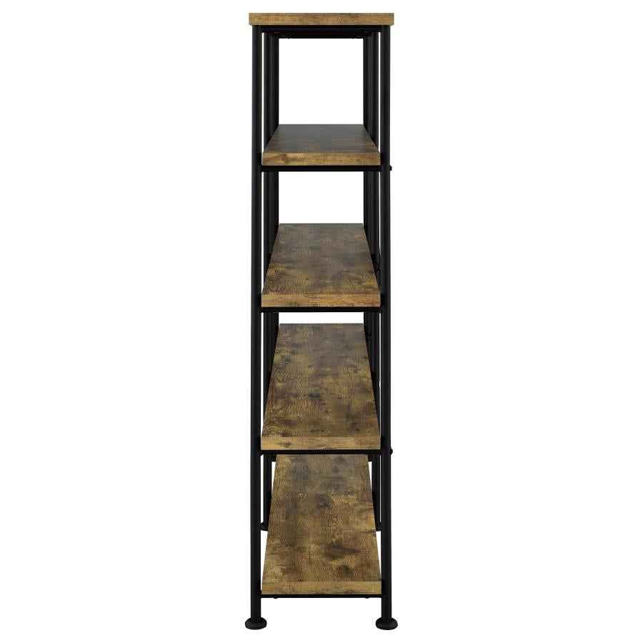Analiese 63-inch 4-shelf Double Bookshelf Rustic Nutmeg