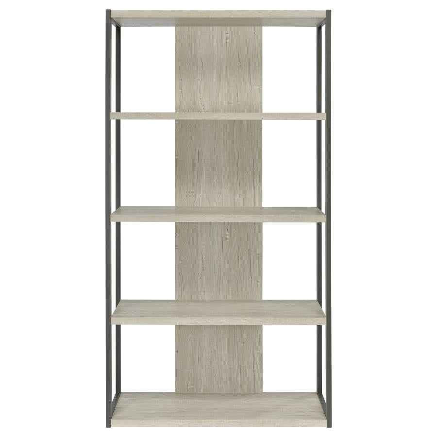 Loomis 72-inch 4-shelf Bookshelf Whitewashed Grey