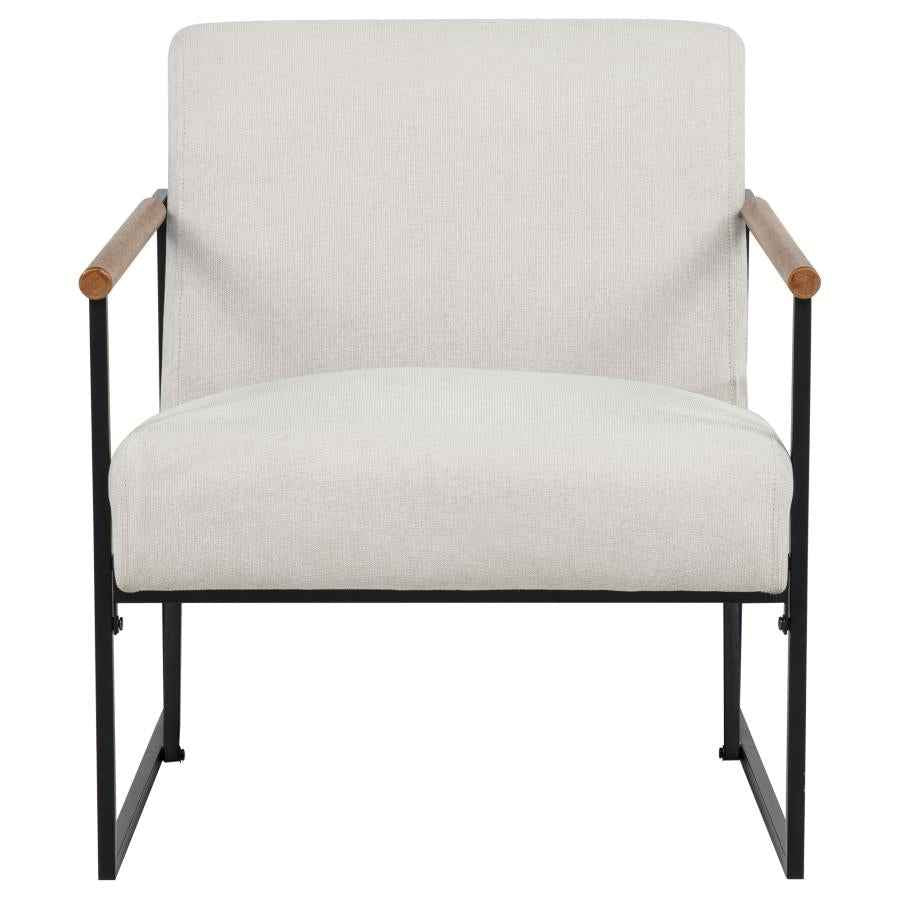 Monsen Fabric Upholstered Metal Frame Accent Chair Ivory