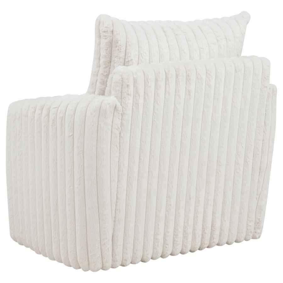 Sarco Corduroy Upholstered Swivel Accent Arm Chair Ivory