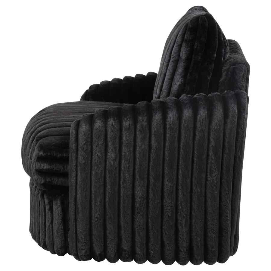 Sarco Corduroy Upholstered Swivel Accent Arm Chair Black