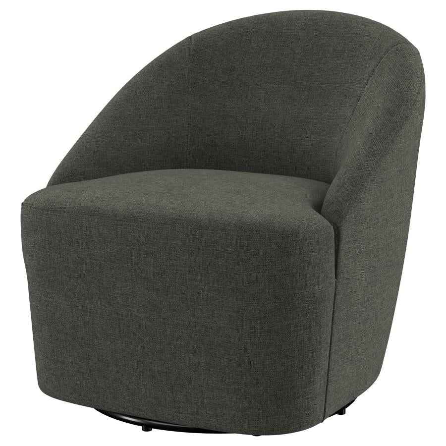 Leon Upholstered Barrel Accent Swivel Chair Hunter Green - Home & Sleep Outlet