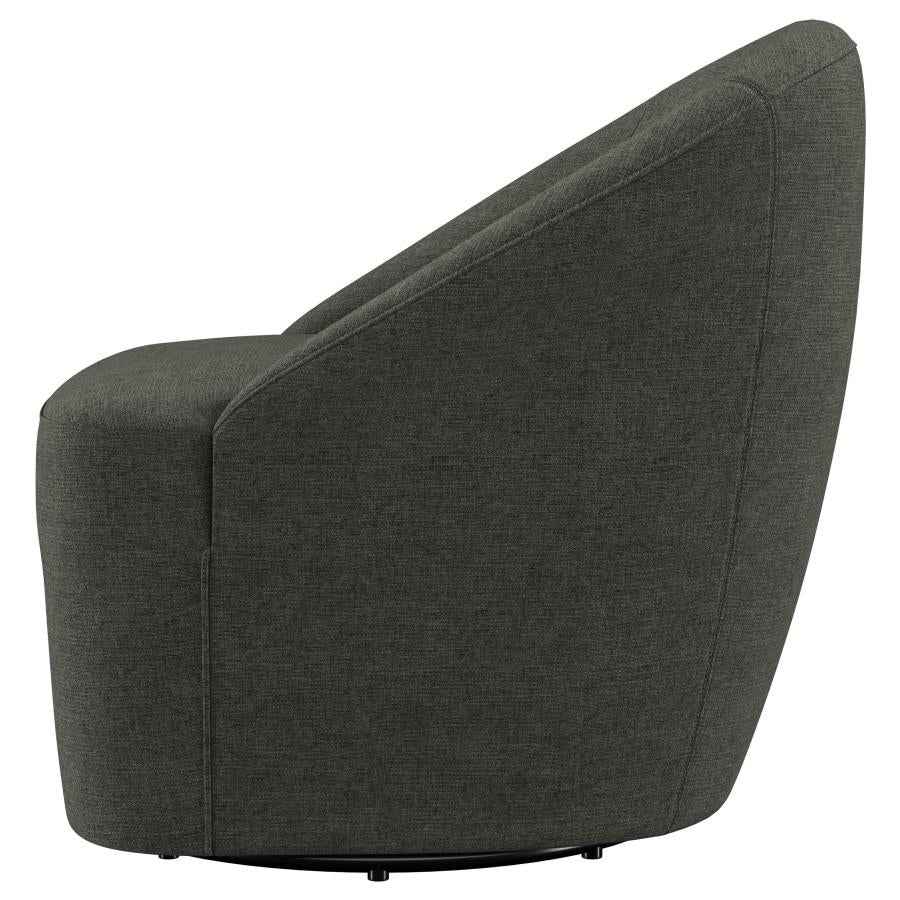 Leon Upholstered Barrel Accent Swivel Chair Hunter Green - Home & Sleep Outlet